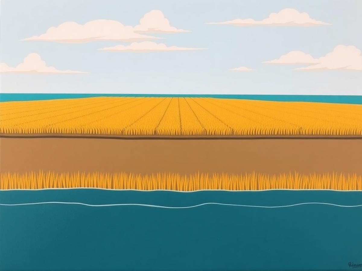 Cornfields by the Sea, Acrylic on board by John Staniford