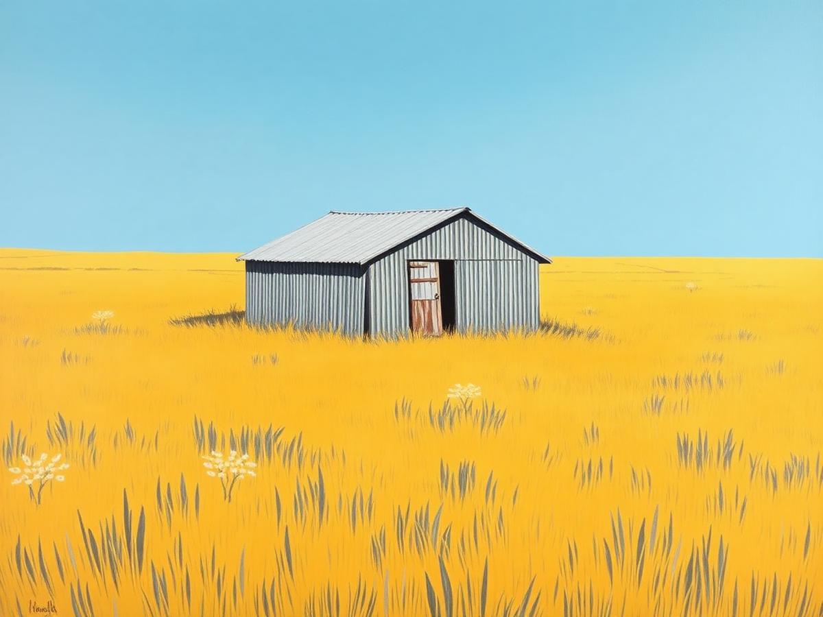 The Old Tin Shed, Acrylic on board by John Staniford
